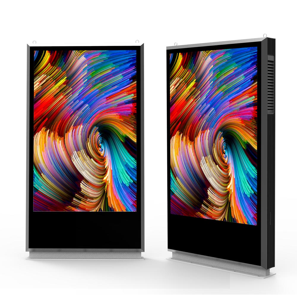 Double-Sided Beveled Edge Floor Standing LED Outdoor Digital Signage