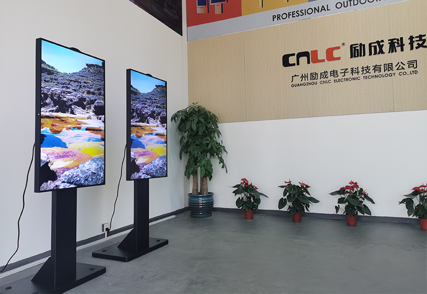 Vertical semi-outdoor window digital signage