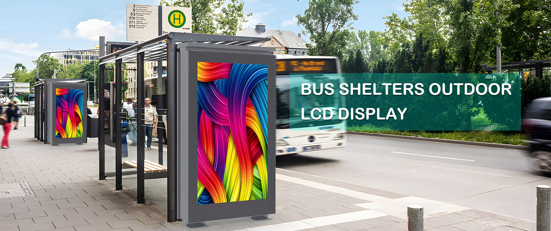 bus shelters outdoor LCD display