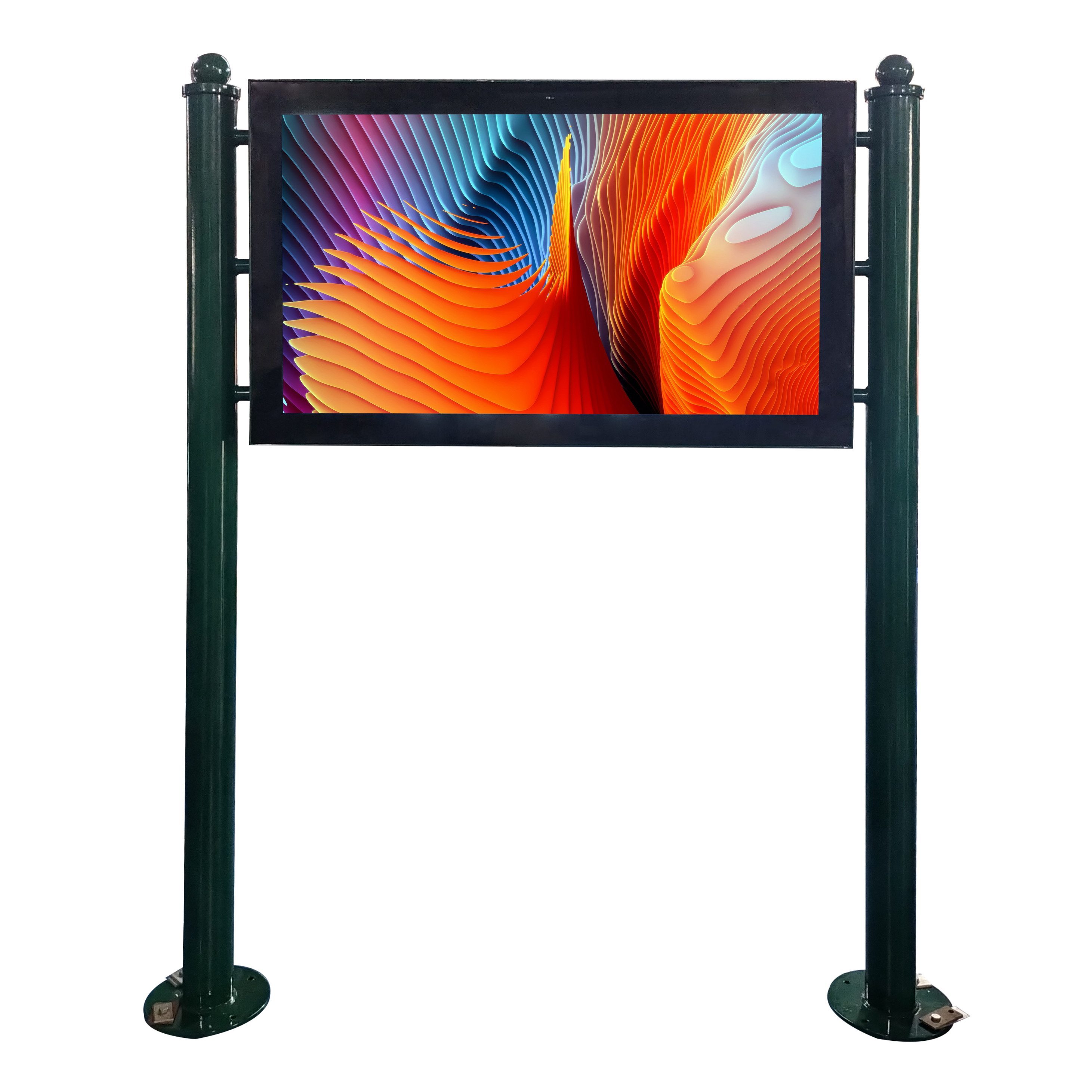 Optical Bonding Outdoor Ad Player Double Pillar LCD Advertising Digital Signage Display ultra thin bezel