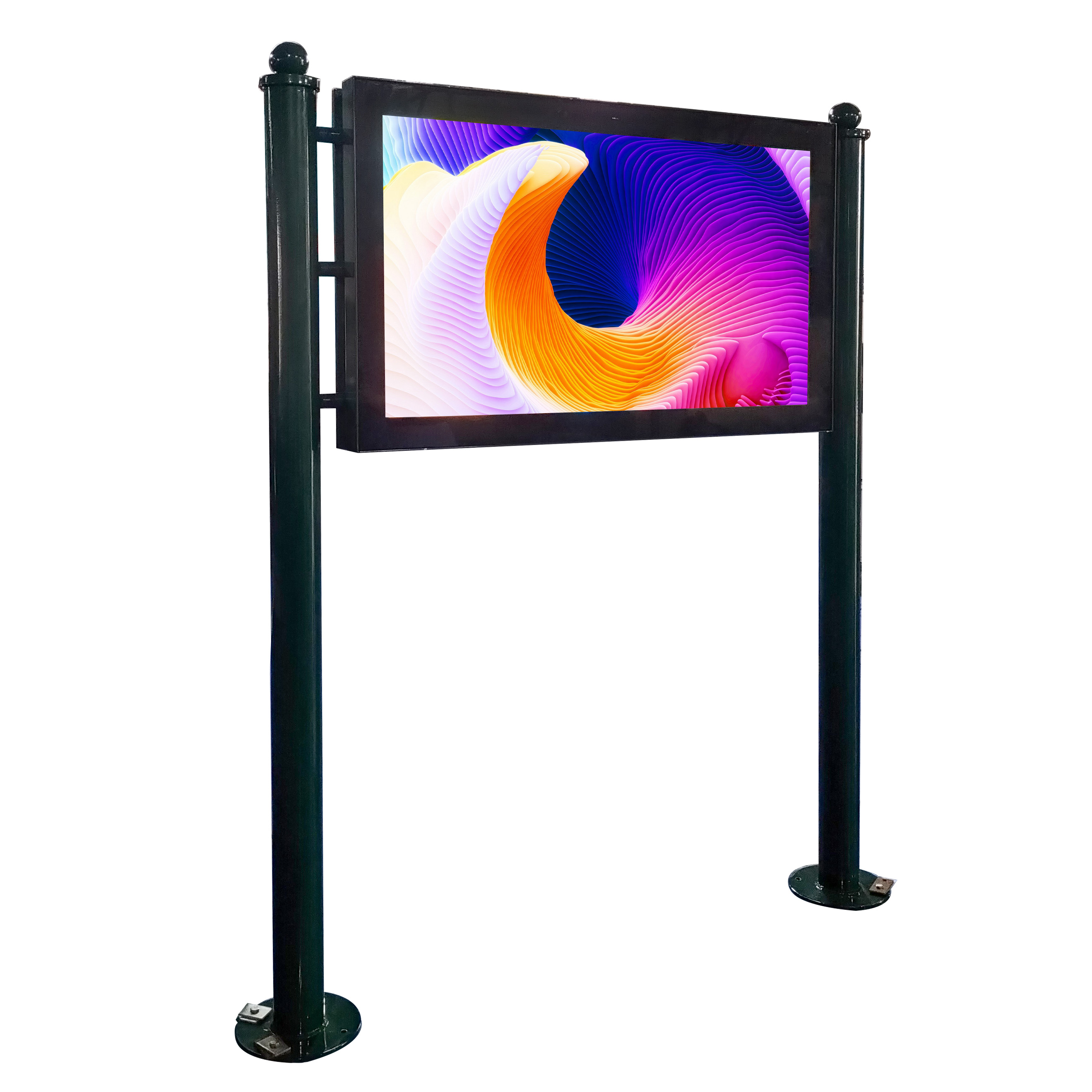 Optical Bonding Outdoor Ad Player Double Pillar LCD Advertising Digital Signage Display ultra thin bezel