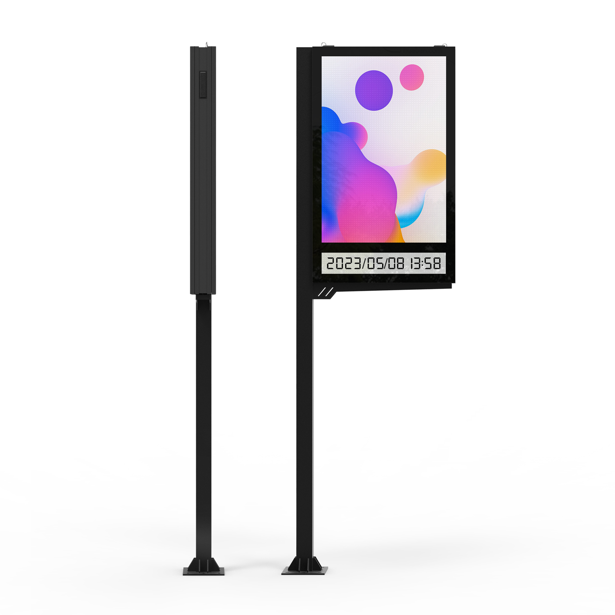 Outdoor LED Digital Totems For Side Road Advertisement