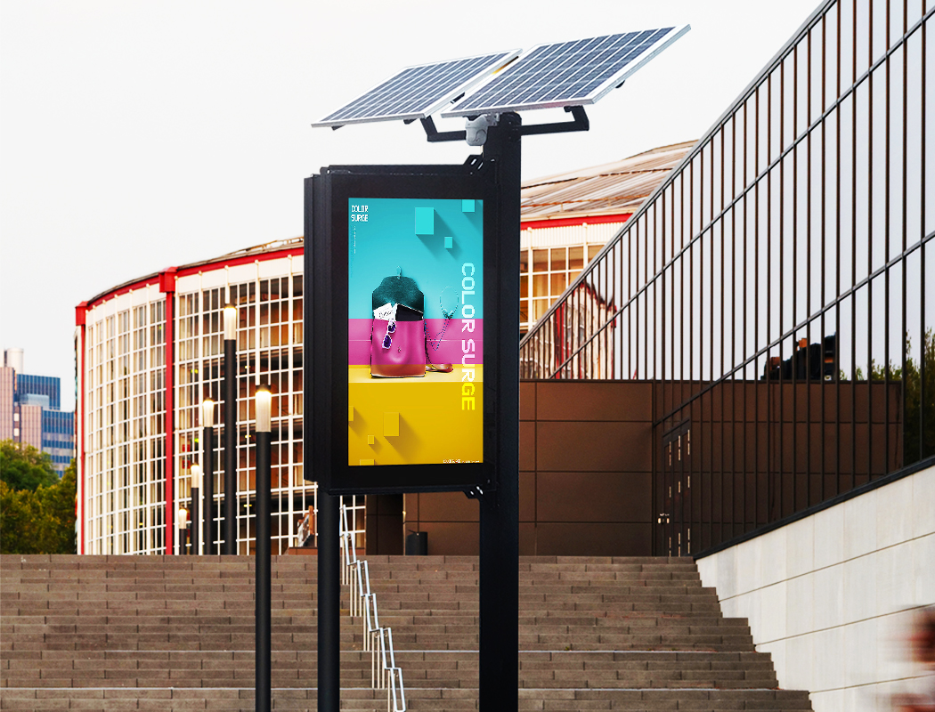 Solar-powered light box screens