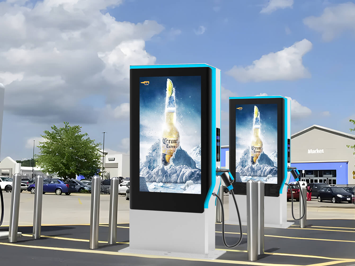 EV Charging Post Advertising display