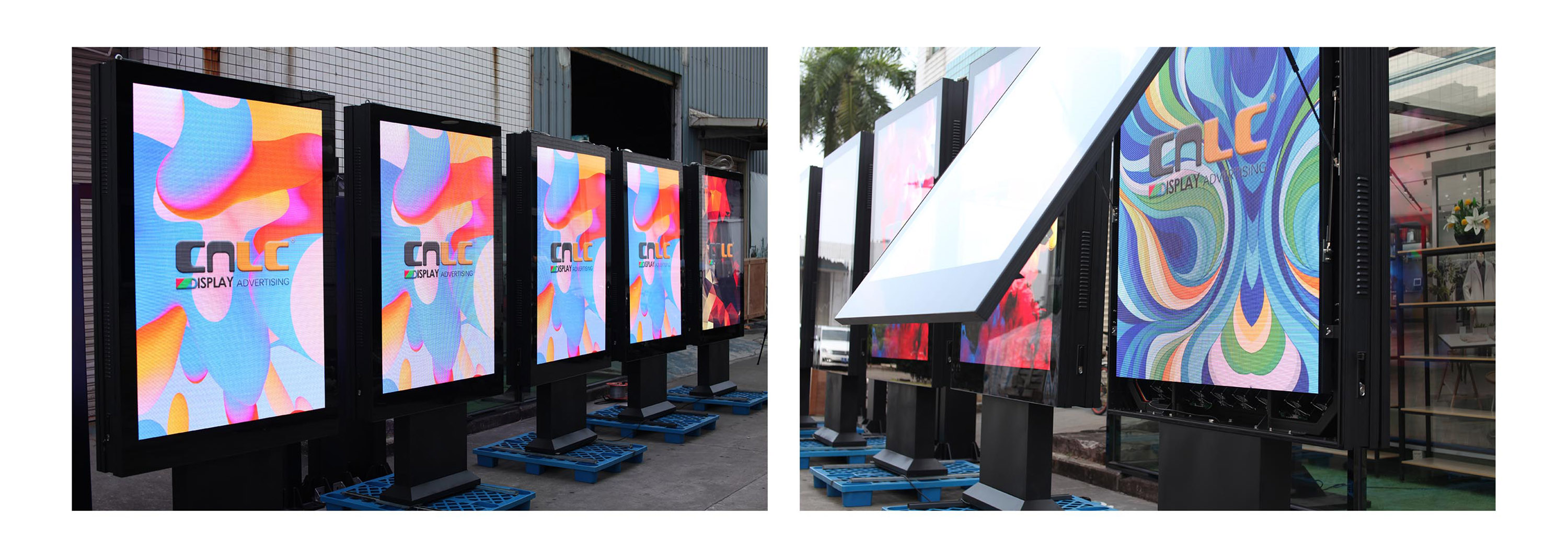 Dual-sided LED billboard with thermal management system for snow-covered environments