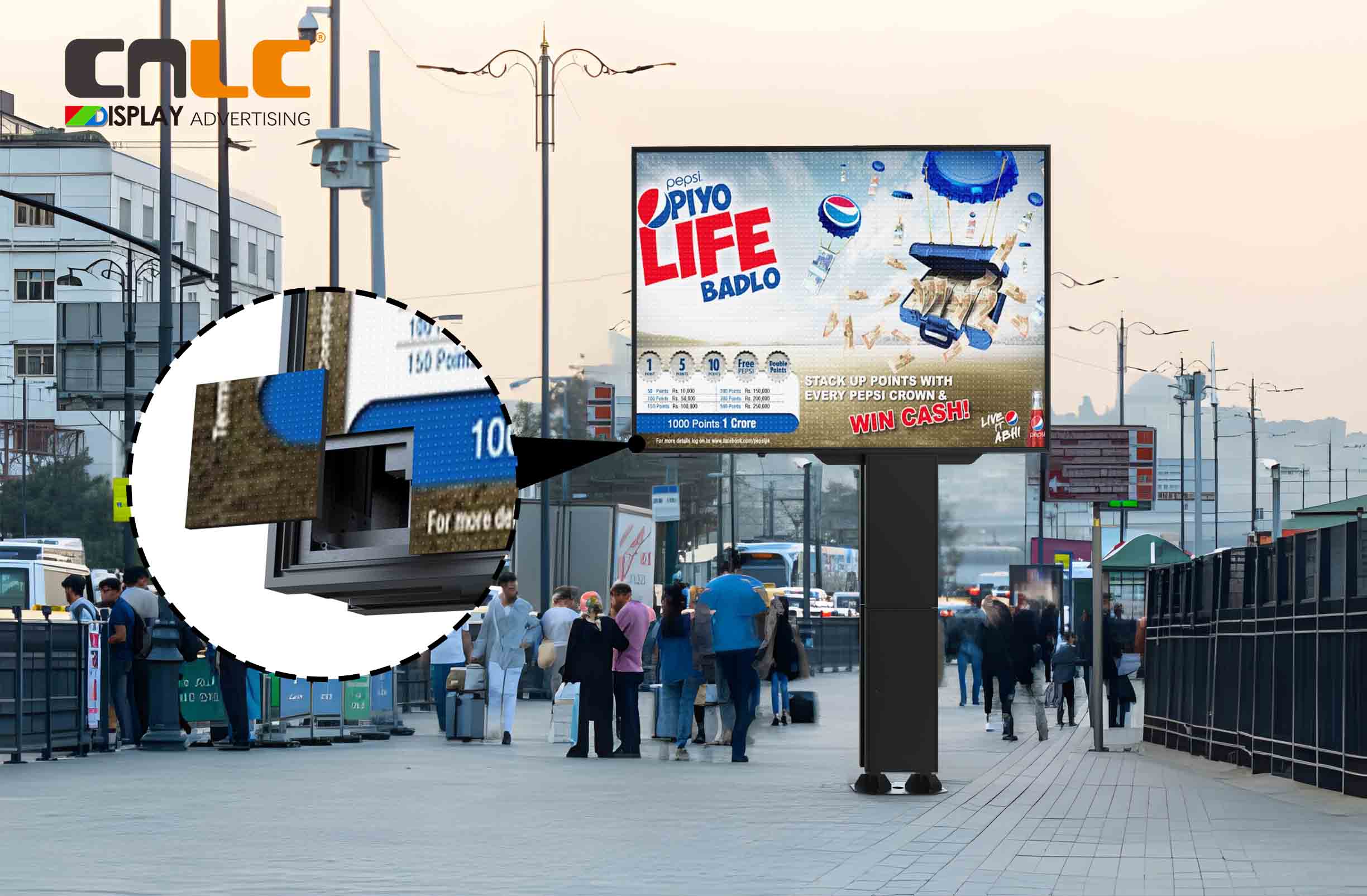 Double-sided city LED billboard