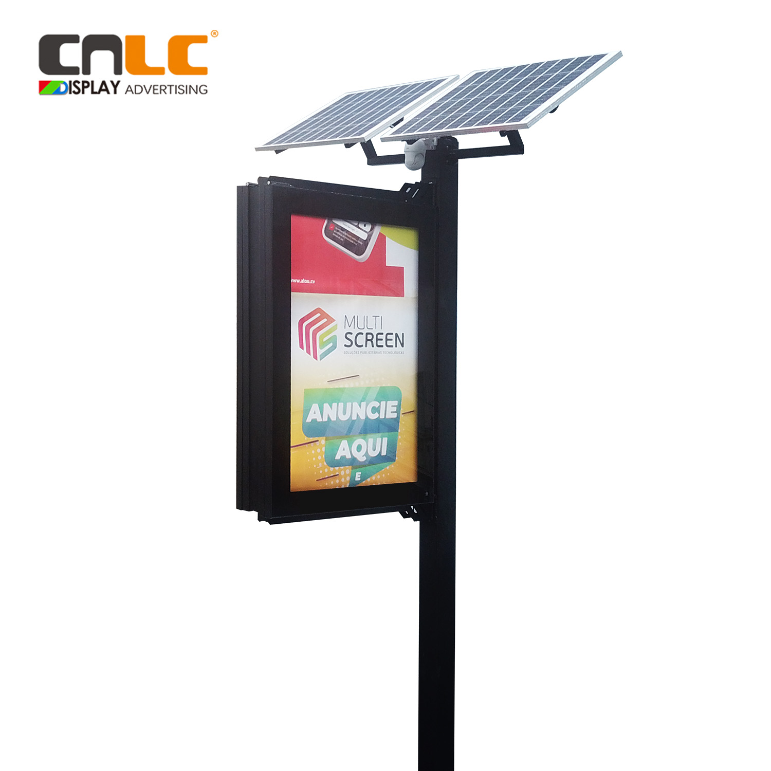Solar-powered lightbox billboards