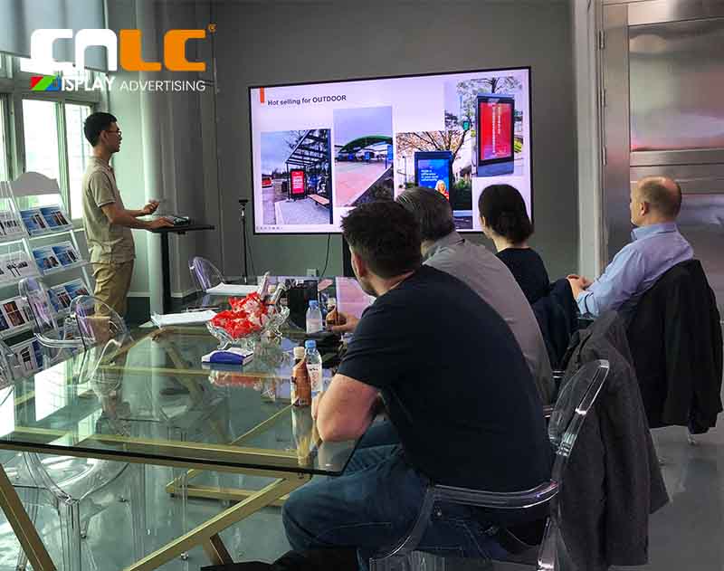 Clients Visit CNLC to Explore Custom Digital Signage with Durable Aluminum Structure