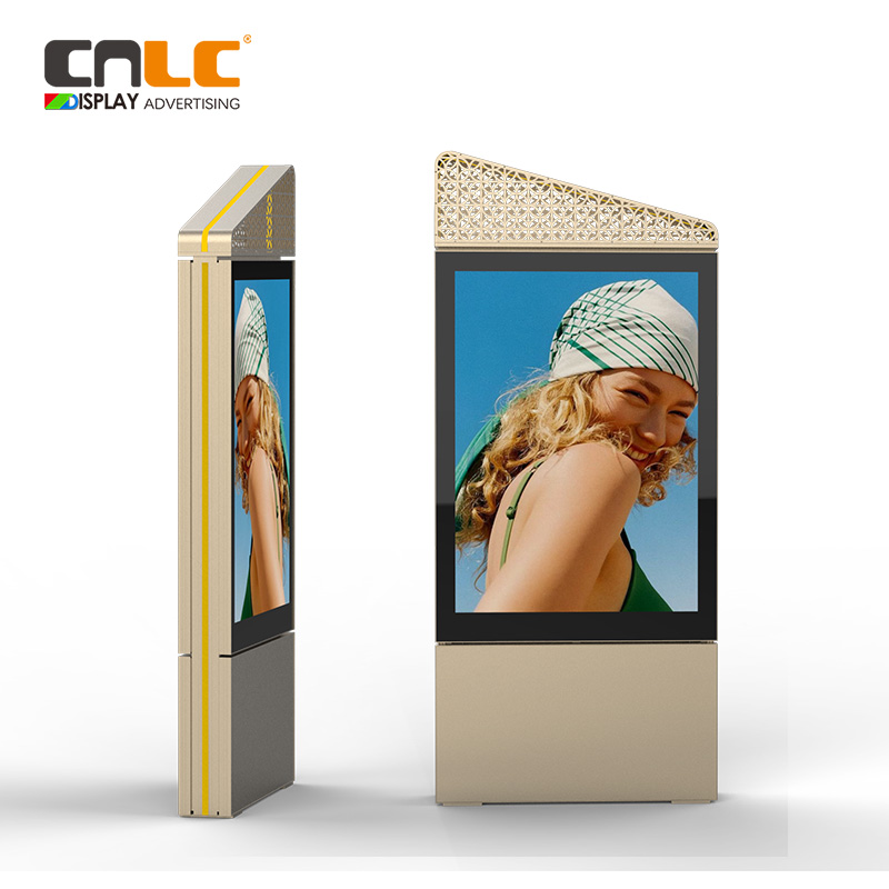 Double-Sided Totem Featuring Static Poster Lightbox with Backlit Illumination