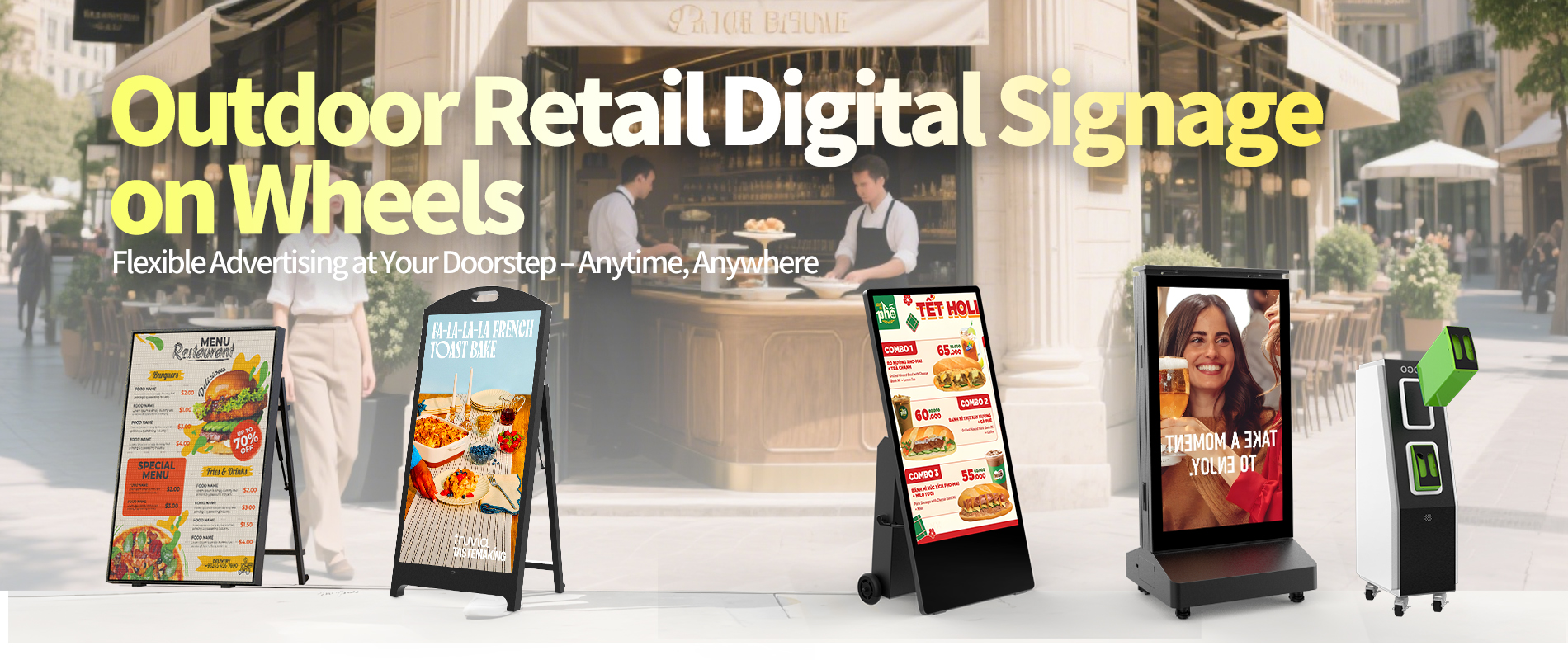 outdoor Retail Digital Signage on Wheels