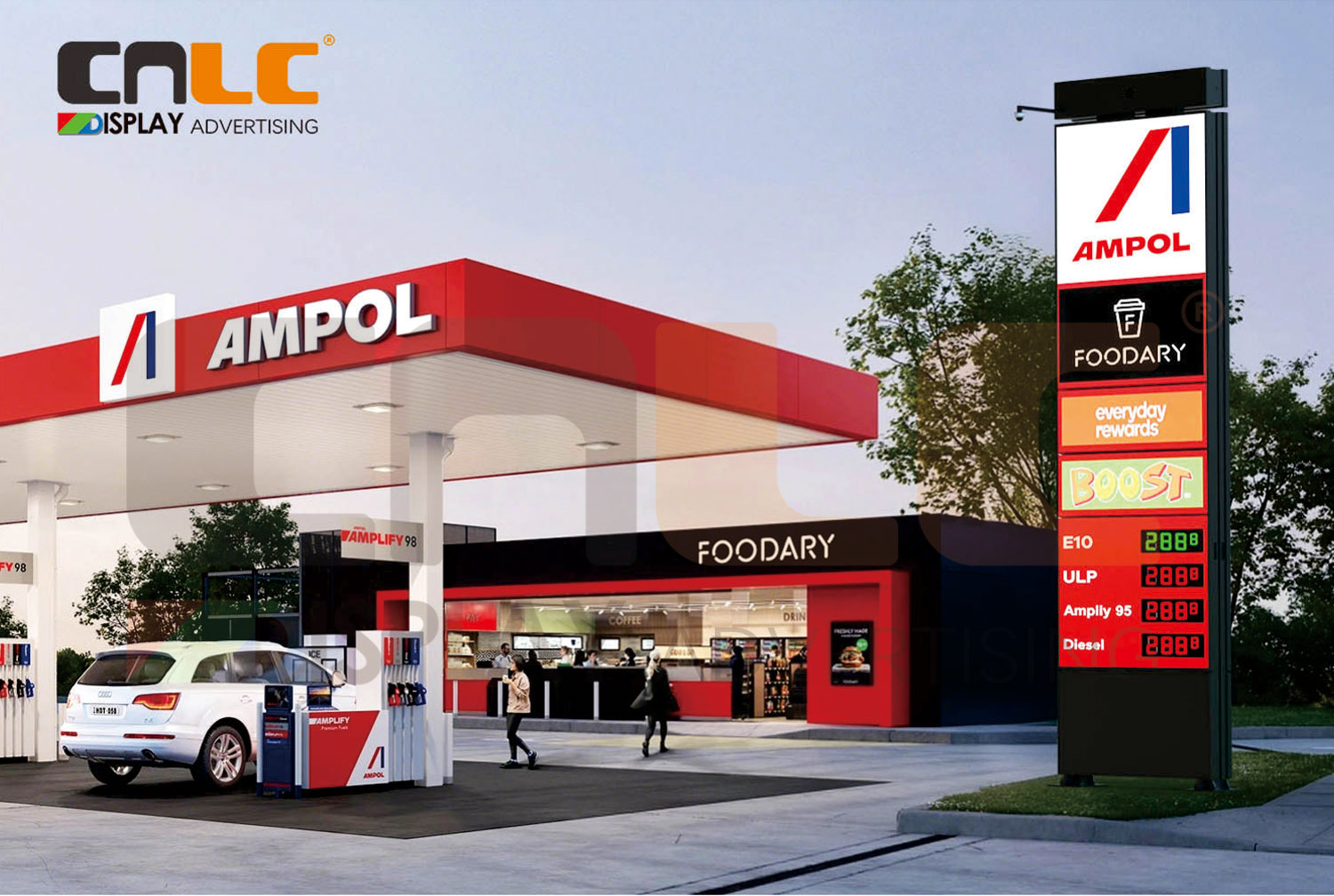 High-Brightness Outdoor LED Billboard with 5000 Nits for Fuel Station