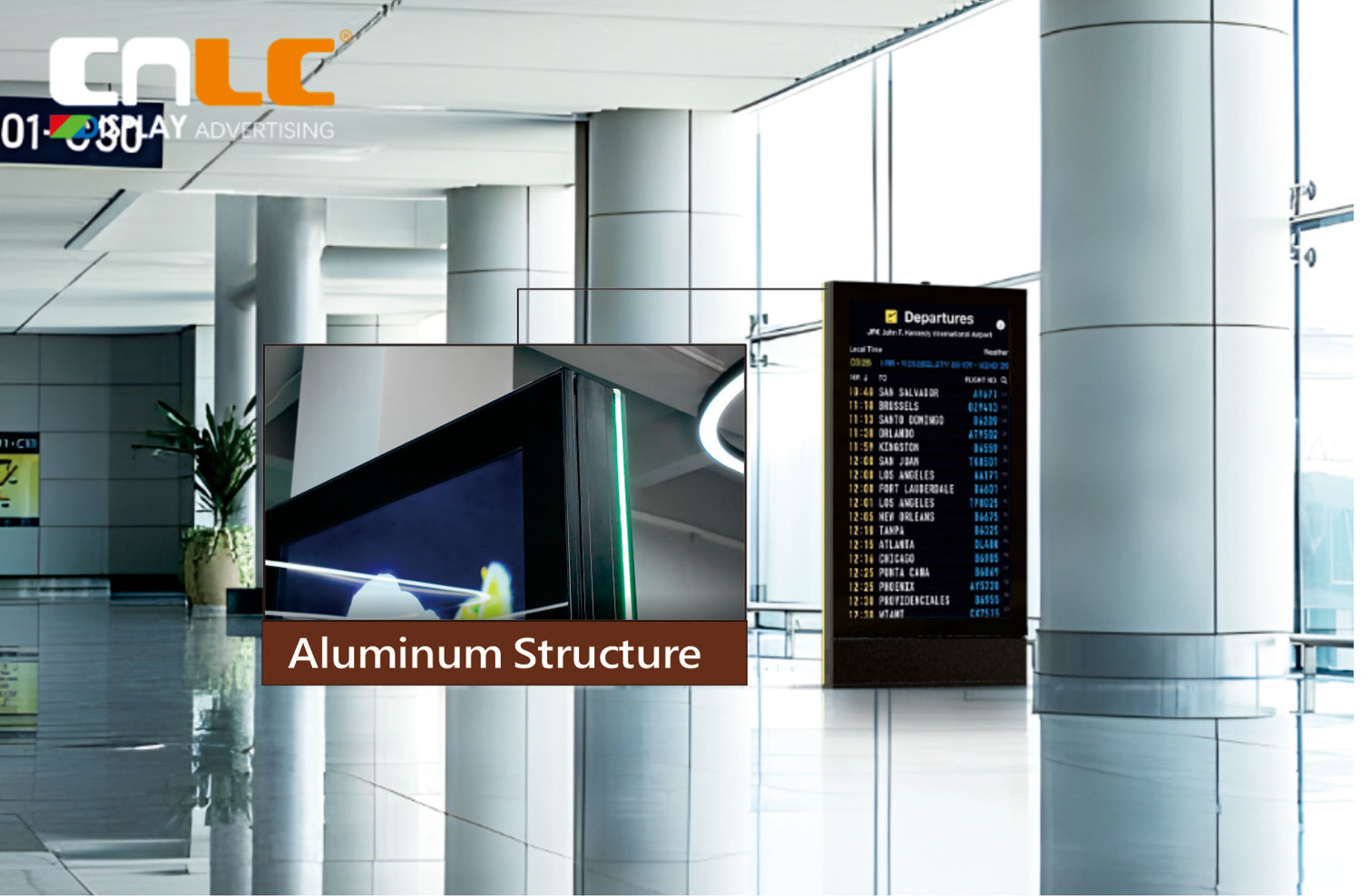 Lightweight Aluminum Frame Commercial LCD Information Display