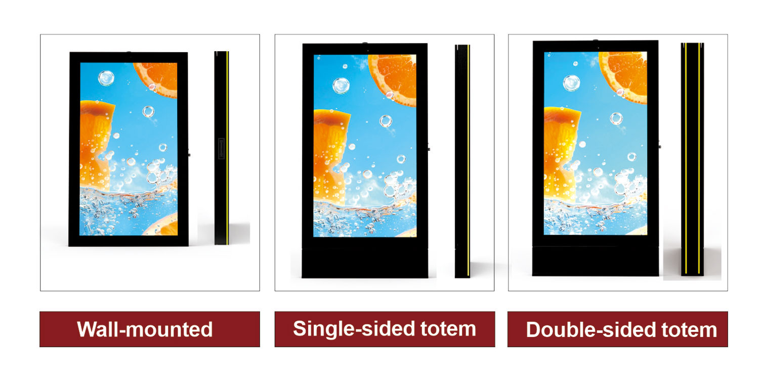 Wall-Mounted, Single-Sided, and Double-Sided Floor-Standing Semi-Outdoor LCD Digital Signage Solutions