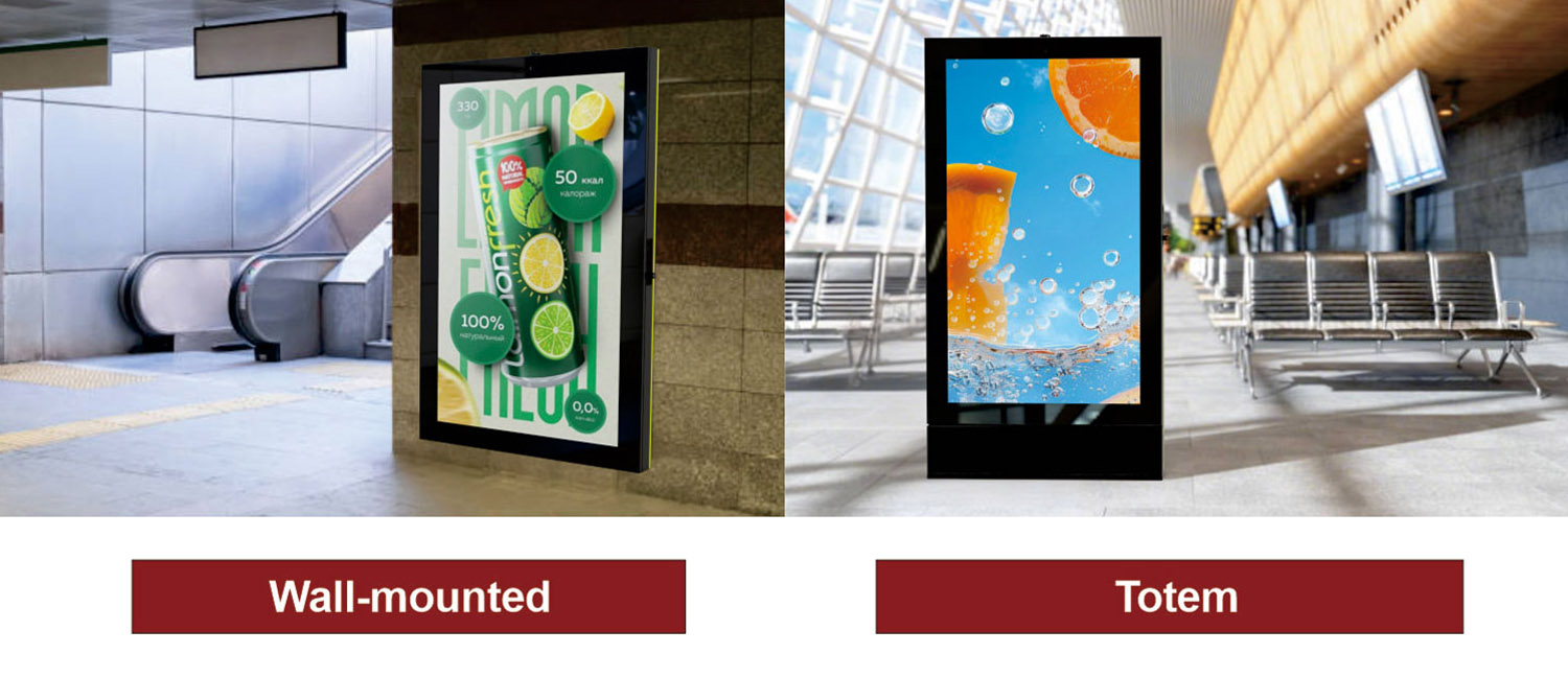 Flexible Installation Options for Semi-Outdoor LCD Digital Signage – Wall Mount or Floor-Standing Display