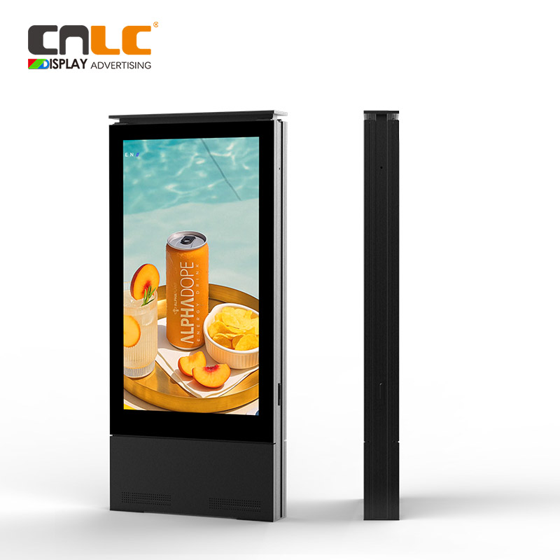 High-brightness bus stop LED totem display with durable aluminum housing and dual-sided screen