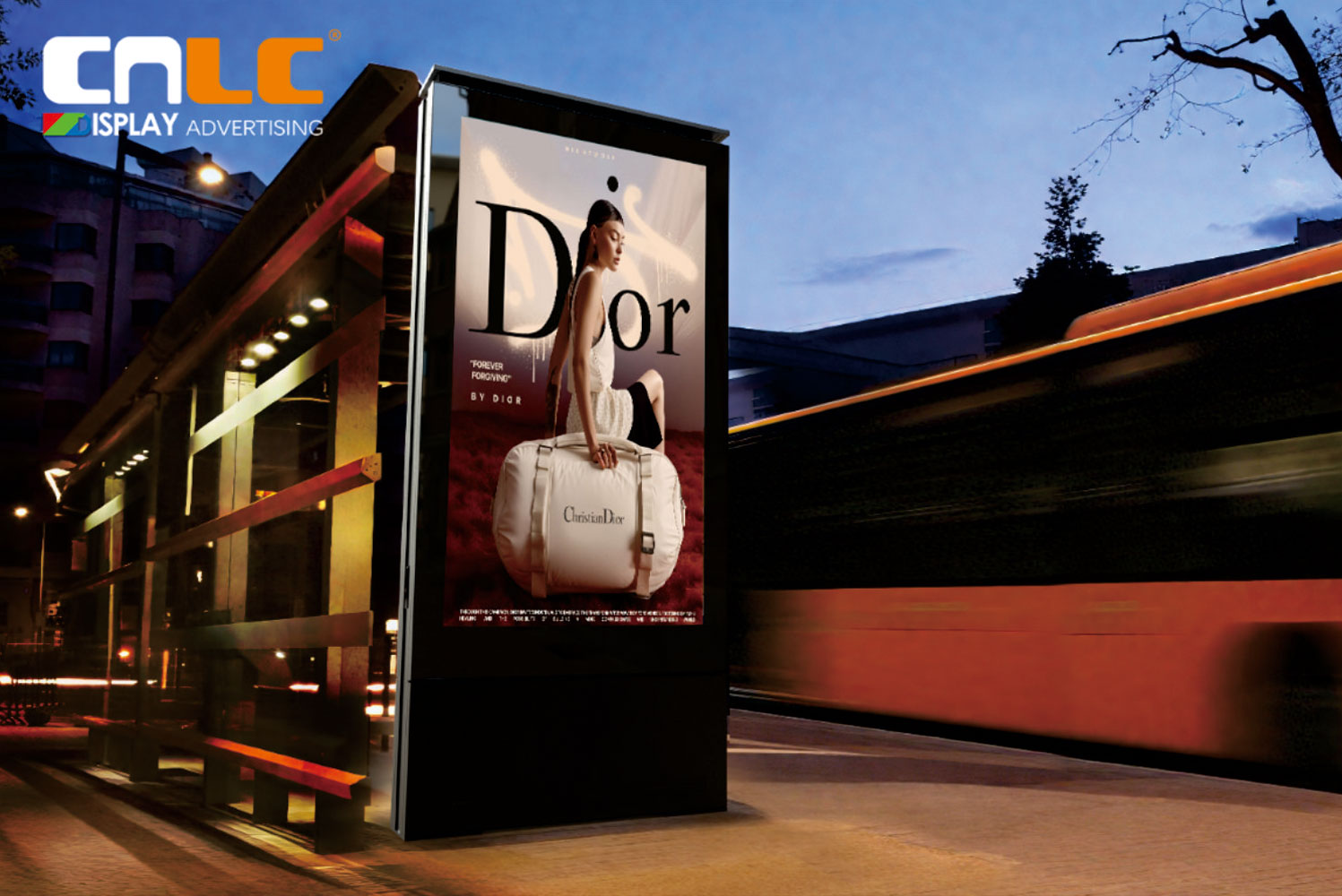 Outdoor bus stop LED totem for public transportation advertising with stylish design and robust structure