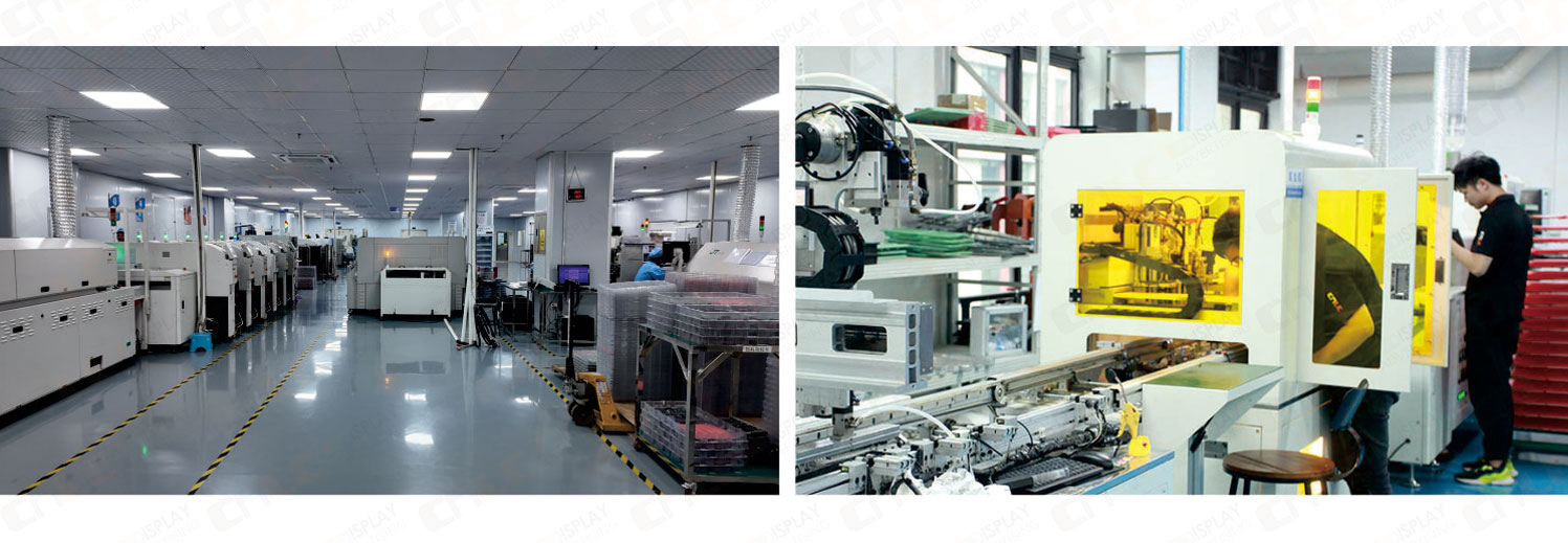 CNLC SMD LED module production facility for P2/P2.5 modules used in bus stop LED totems and outdoor digital signage