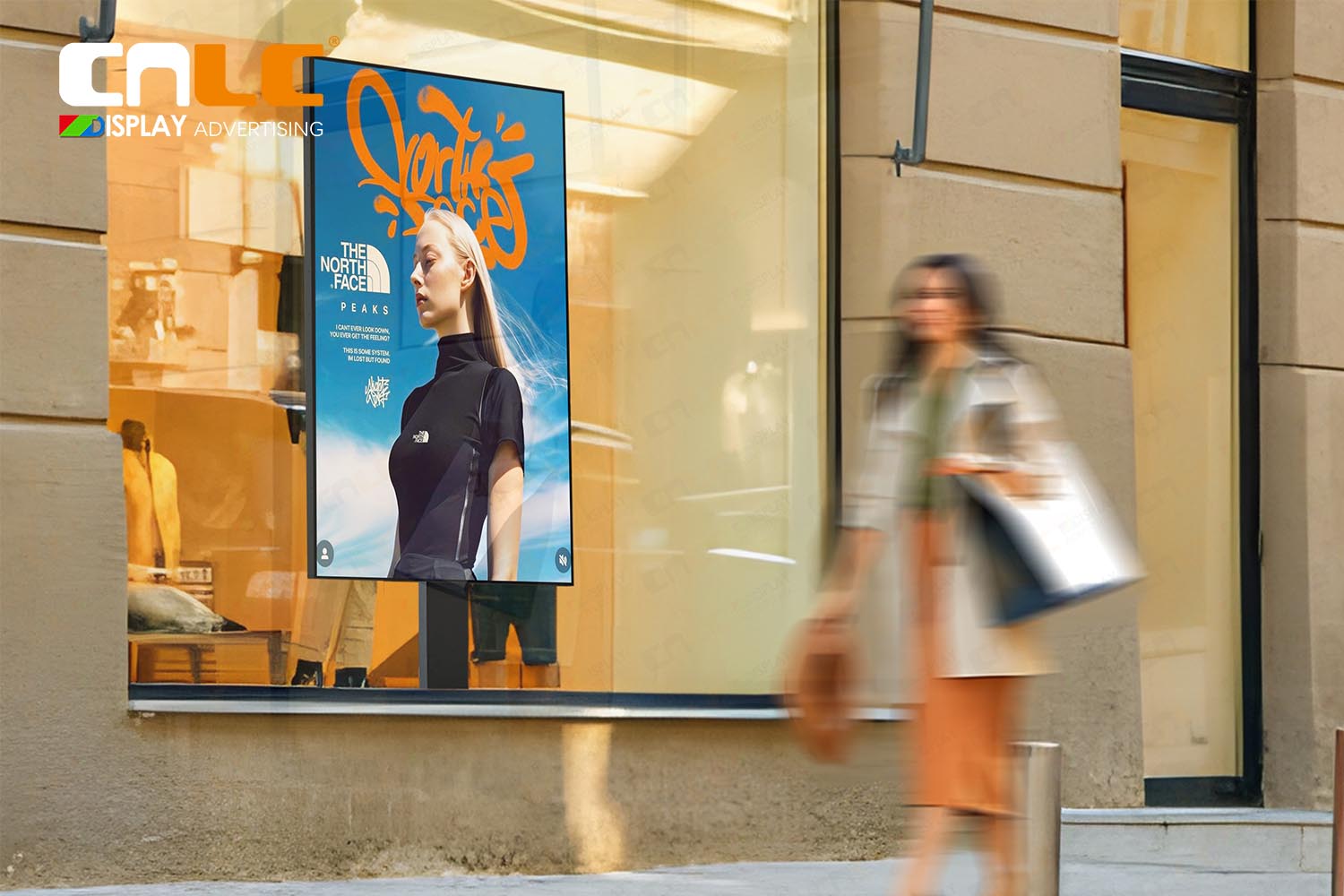 High-Brightness LCD Window Display in Retail Storefront