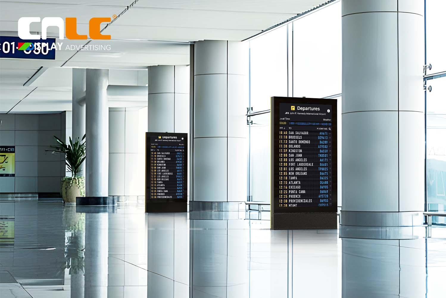 High Brightness Indoor LCD Display for Airport Digital Signage