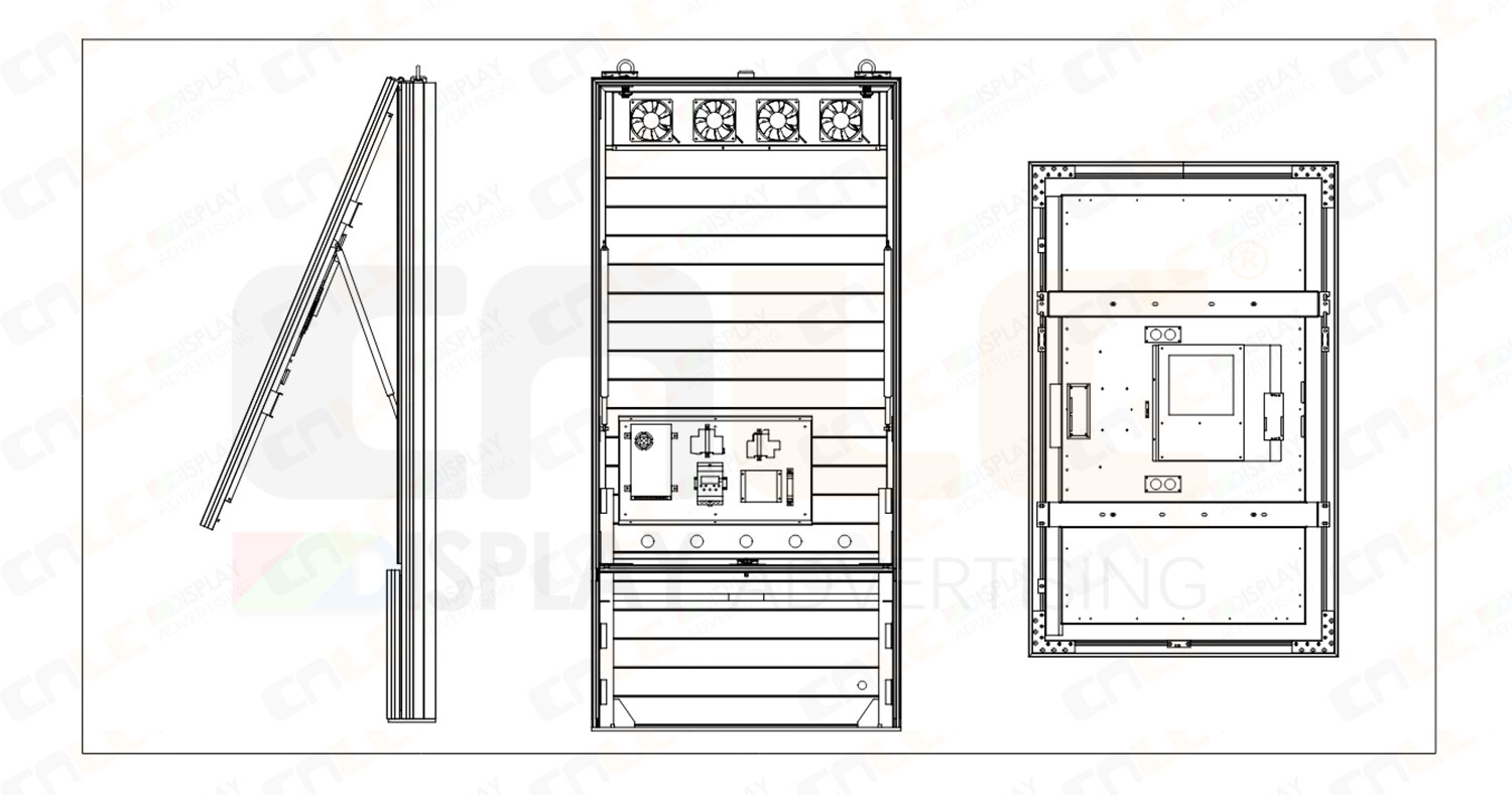 Exploded View of Indoor High Brightness LCD Totem Structure