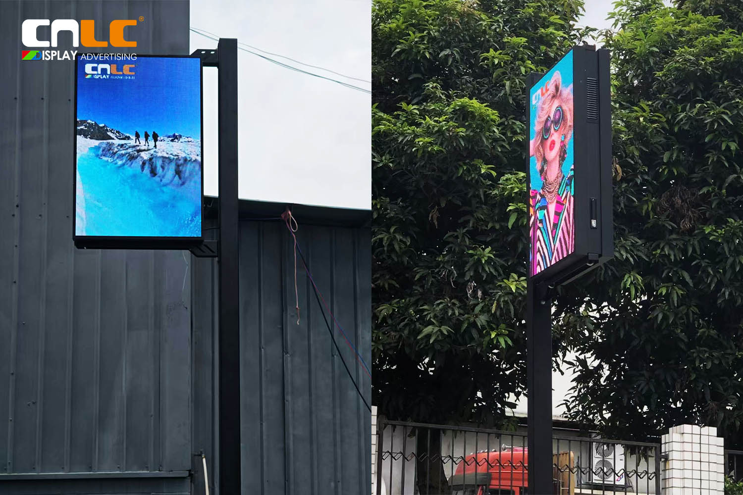 CNLC LED pole display production at factory