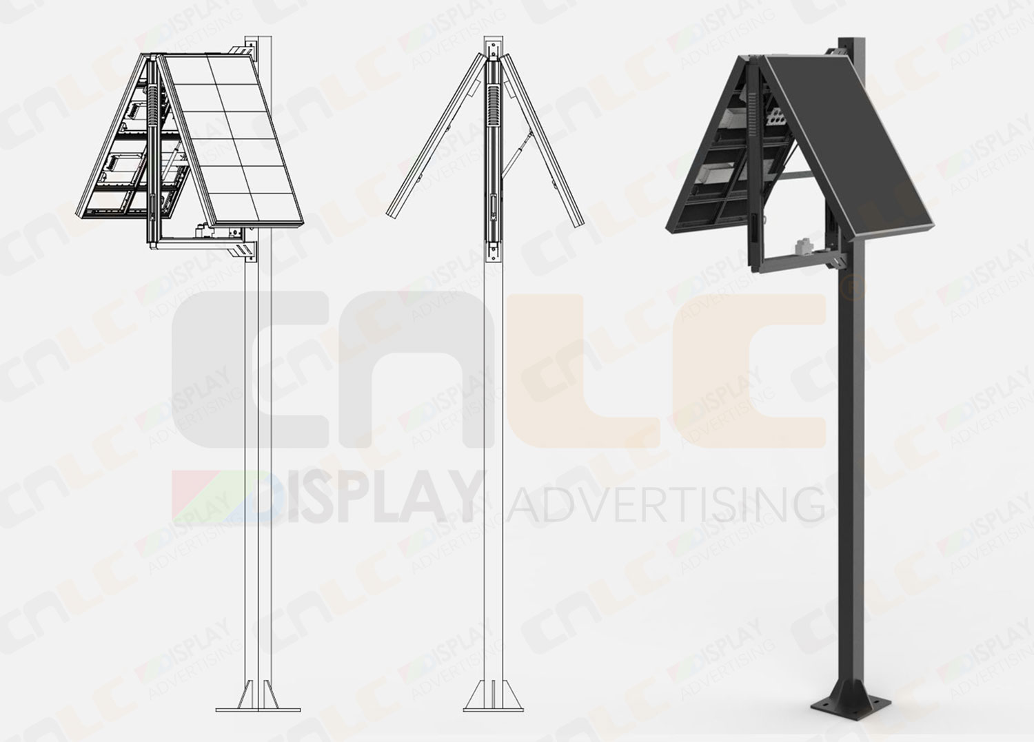 LED pole display with easy maintenance design
