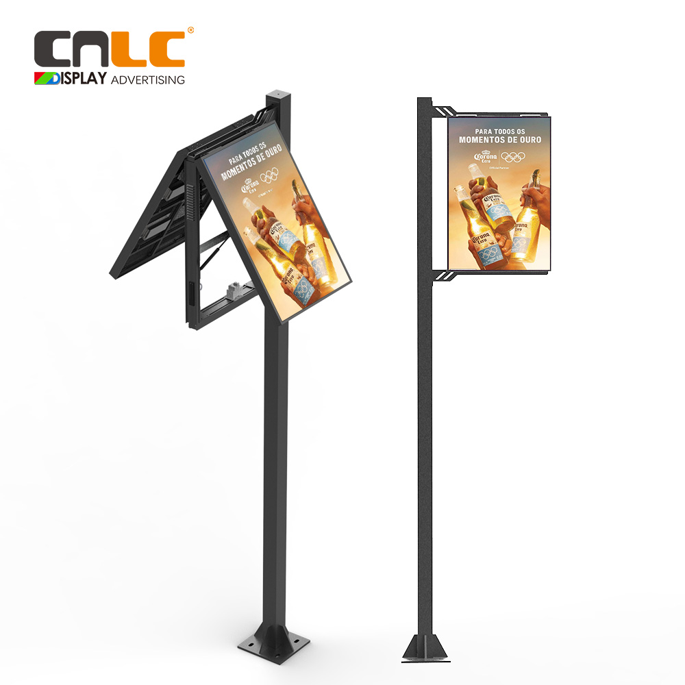 Pole mounted LED screen for smart city advertising