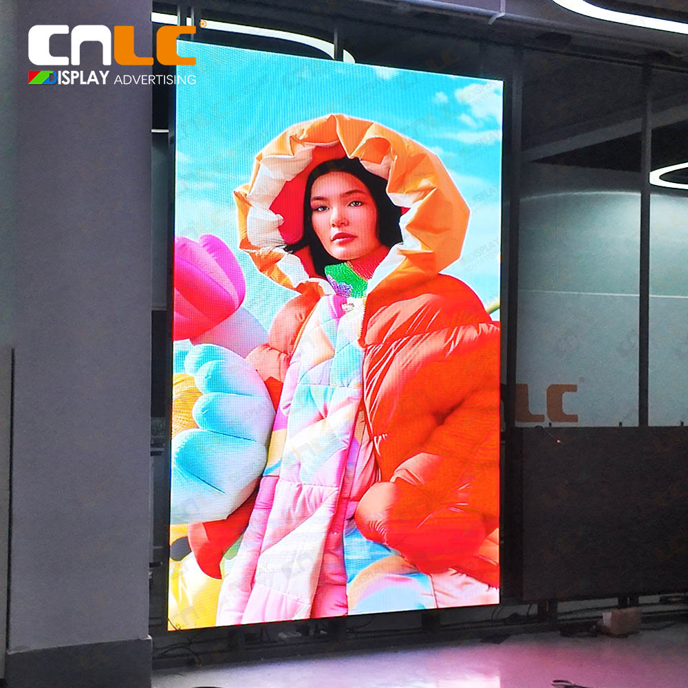 Outdoor LED fixed cabinet lit up, high-brightness display in action