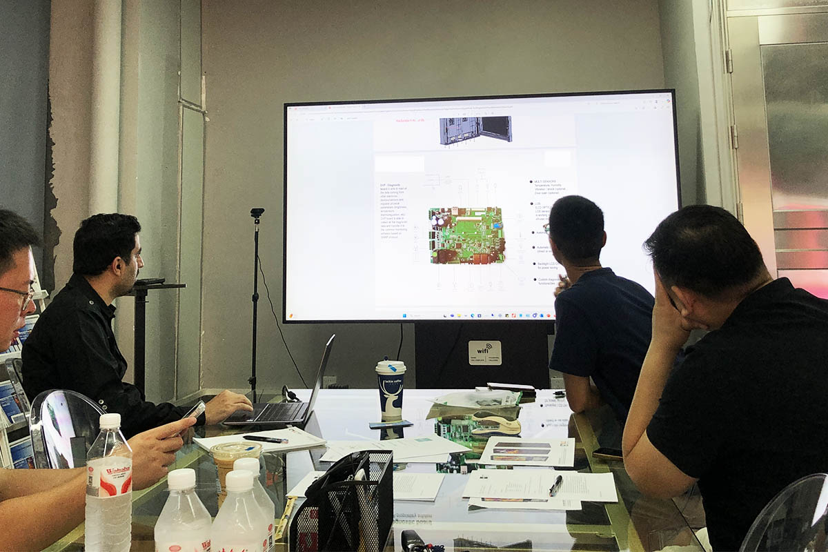 CNLC Display and clients discussing outdoor advertising screen project requirements