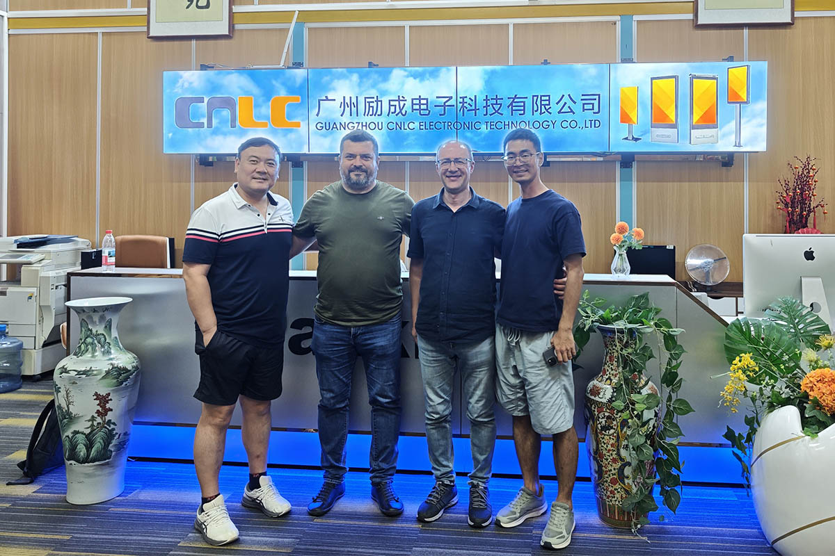 International customers visiting CNLC LED and LCD display production facility