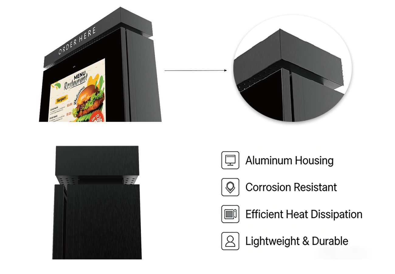 Aluminum Structure for Outdoor Durability Aluminum profile structure of outdoor kiosk with anti corrosion design for long term durability