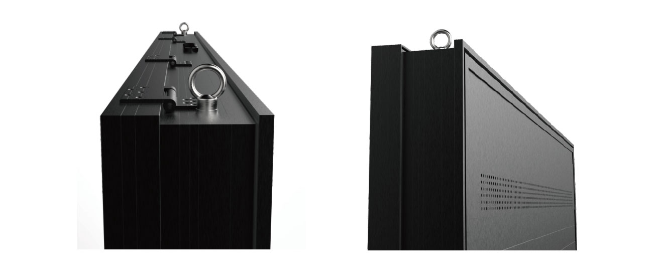 Aluminum profile structure of drive-thru digital menu board providing durability and outdoor stability