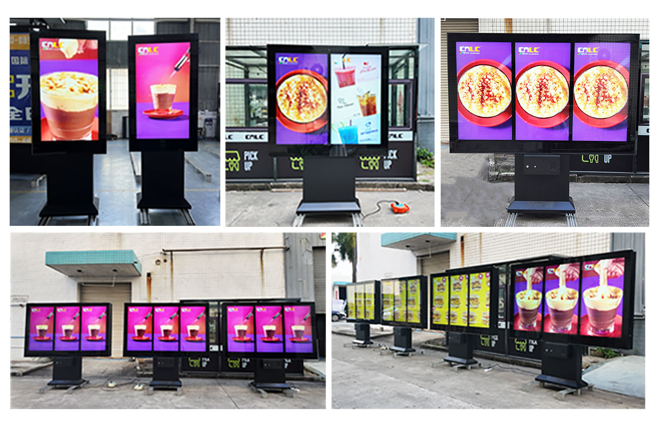 Real-world deployment of drive-thru digital menu board demonstrating successful outdoor installation and usage