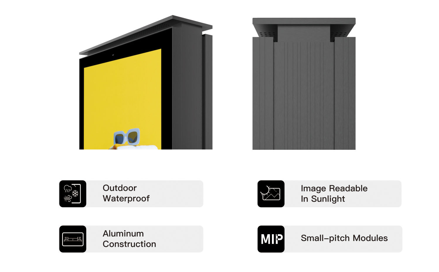 aluminum structure outdoor LED totem display with anti corrosion design for long term durability