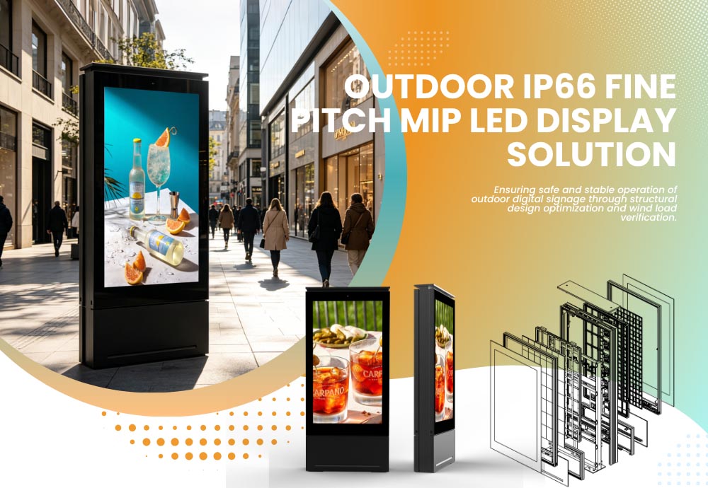 Outdoor IP66 Fine Pitch MIP LED Display Solution