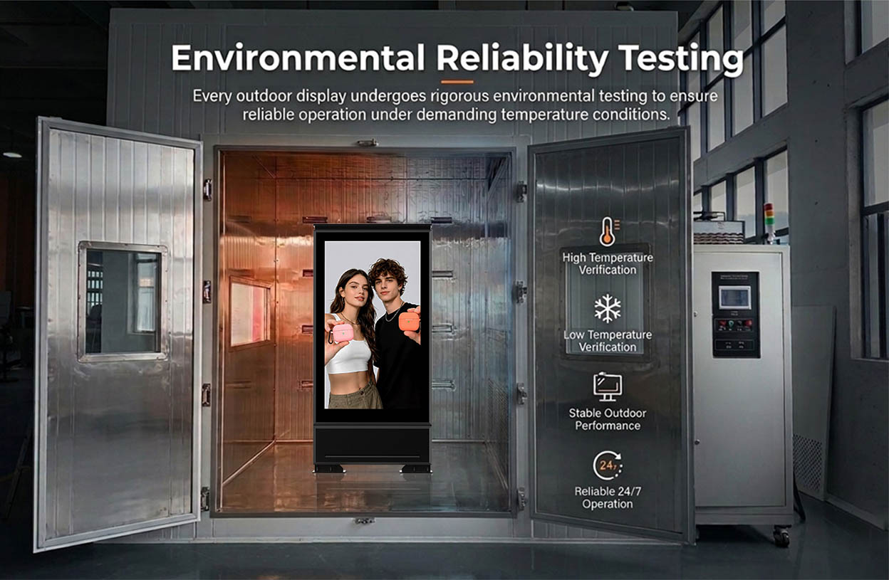 Outdoor LED display validated through high and low temperature environmental testing