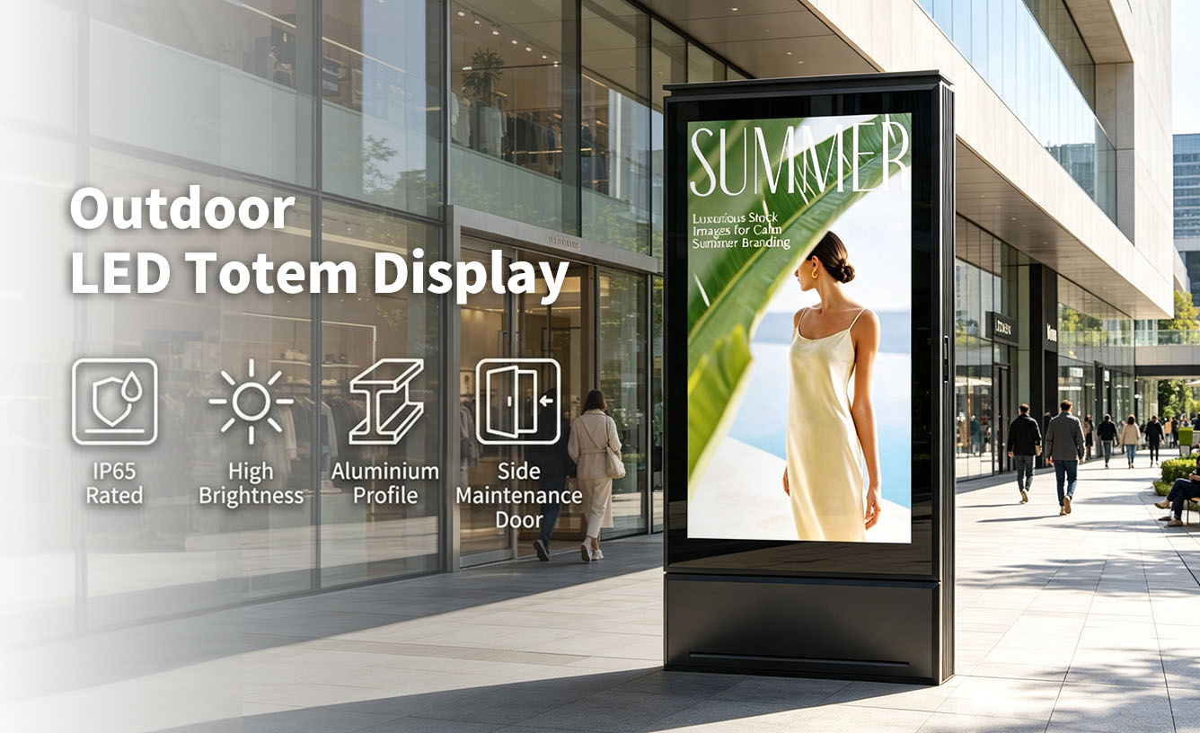 Outdoor LED Totem Display for High-Impact DOOH Advertising High-brightness outdoor LED totem display for DOOH advertising with IP65 weatherproof aluminum cabinet