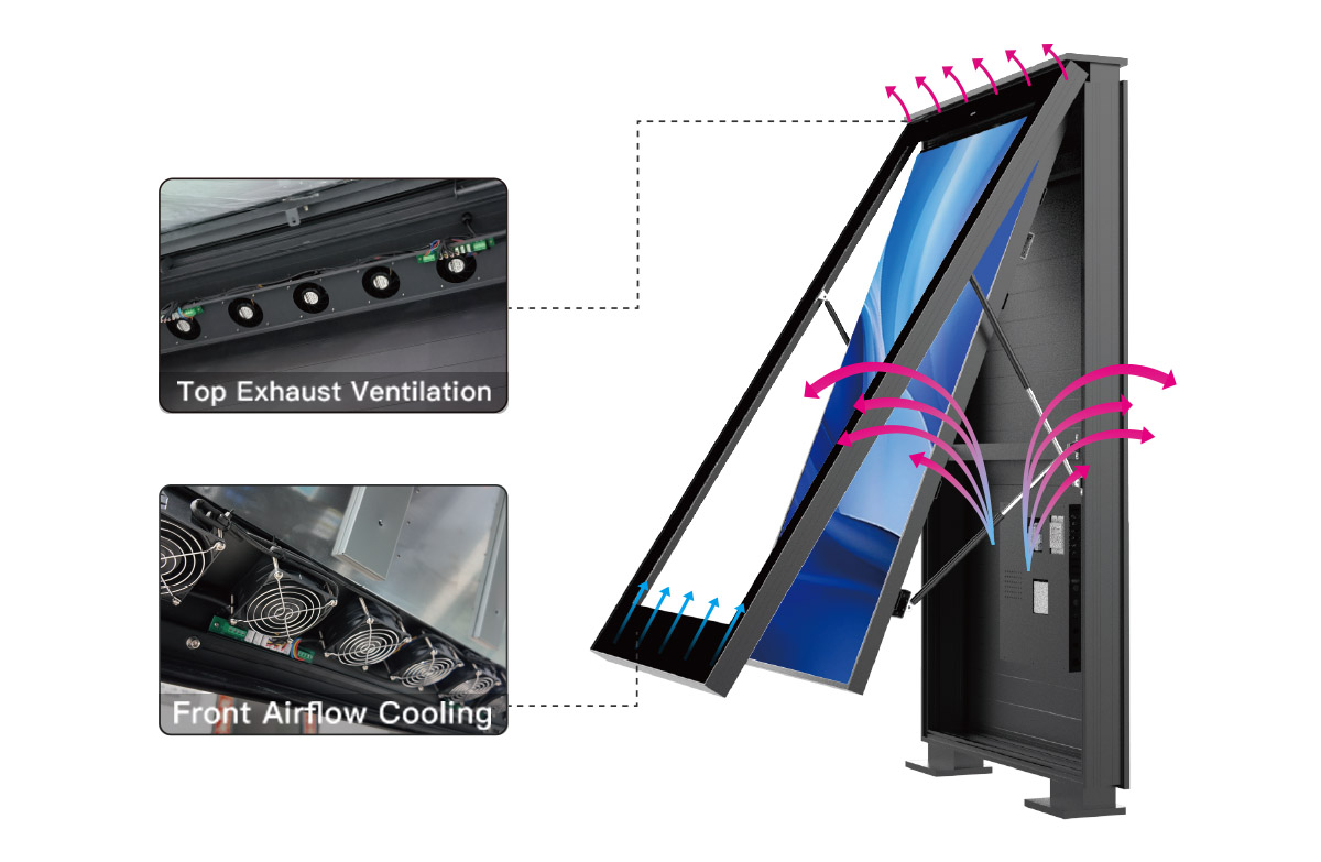 Built for Continuous Operation Outdoor MIP LED display with intelligent airflow cooling system for stable long-term operation