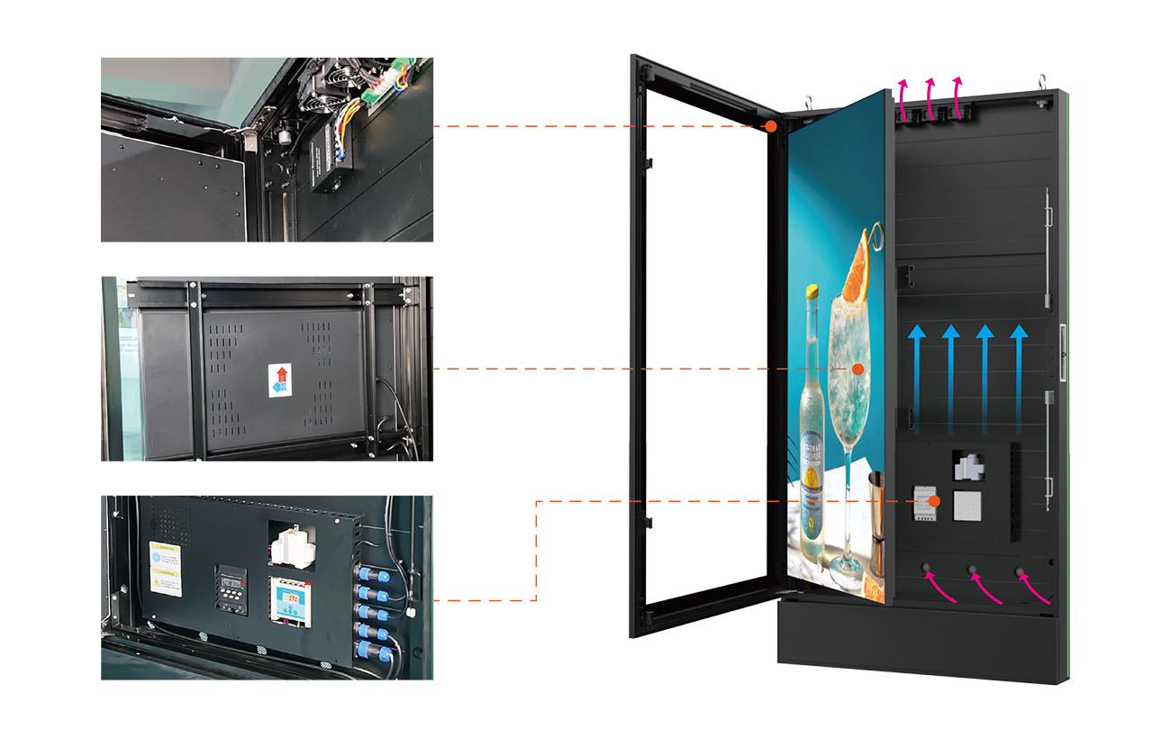 LCD Display with Intelligent Fan Cooling and Temperature Control System LCD Display with Intelligent Fan Cooling and Temperature Control System