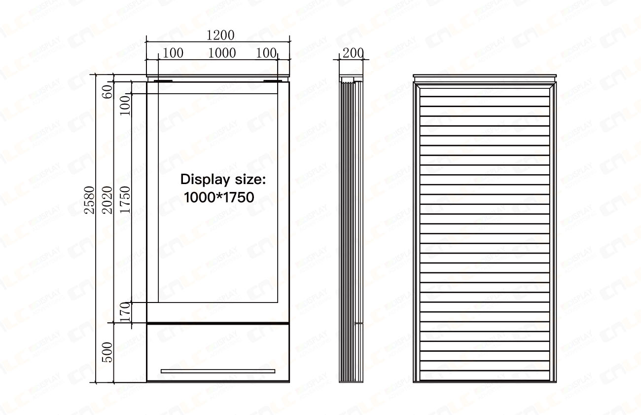 Flexible Installation Dimensions for LED Totem Solutions Outdoor LED totem display dimension drawing and installation guide