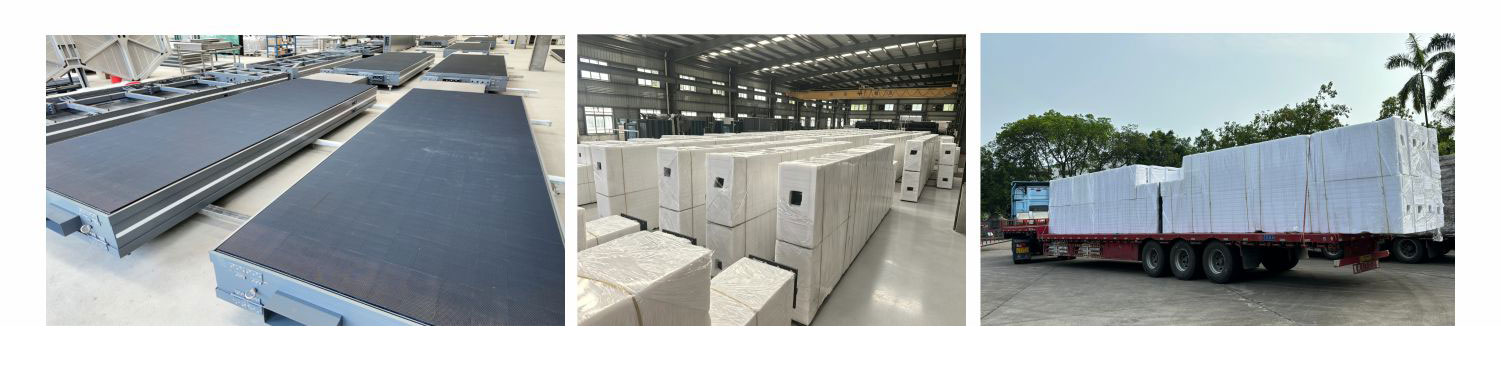 P5 LED Billboard Mass Production and Delivery P5 outdoor LED Billboards prepared for mass production, packaging, and global delivery