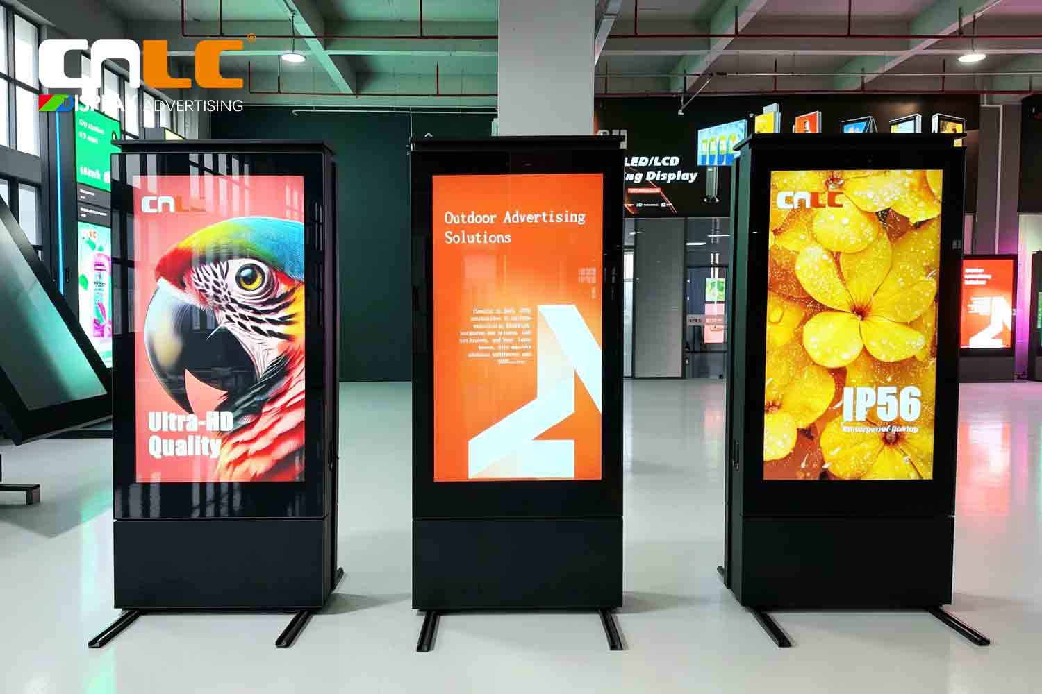 65-Inch Dual-Sided Outdoor LCD Display | 3000 Nits & IP65