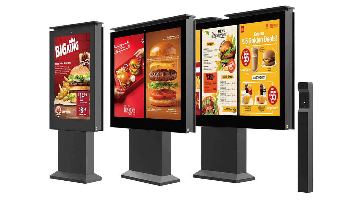 Drive-thru Digital Menu Board Options Different design options for CNLC drive-thru digital menu boards